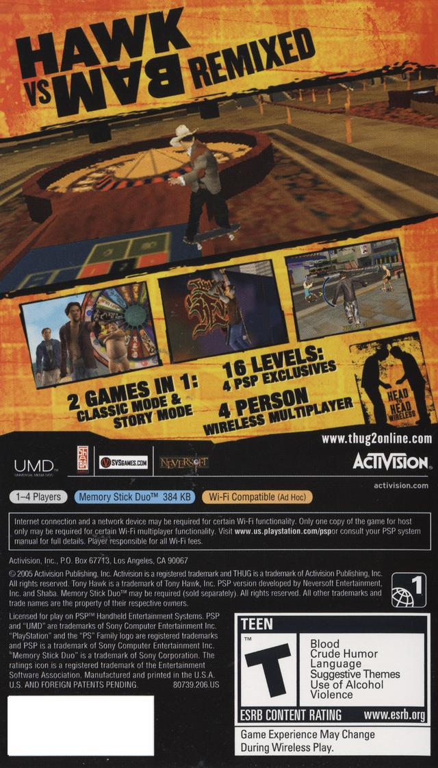 Tony Hawk's Underground 2 Remix box art